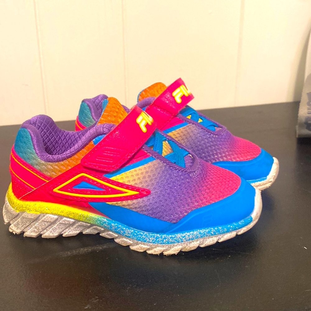 Rainbow glitter Fila sneakers- worn once